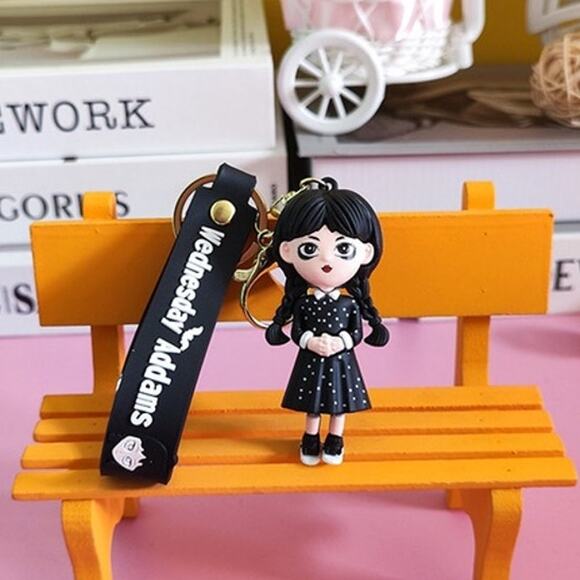 Wednesday Addams 3D Figure Keychain with Strap Gift Netflix - Picture 1 of 4